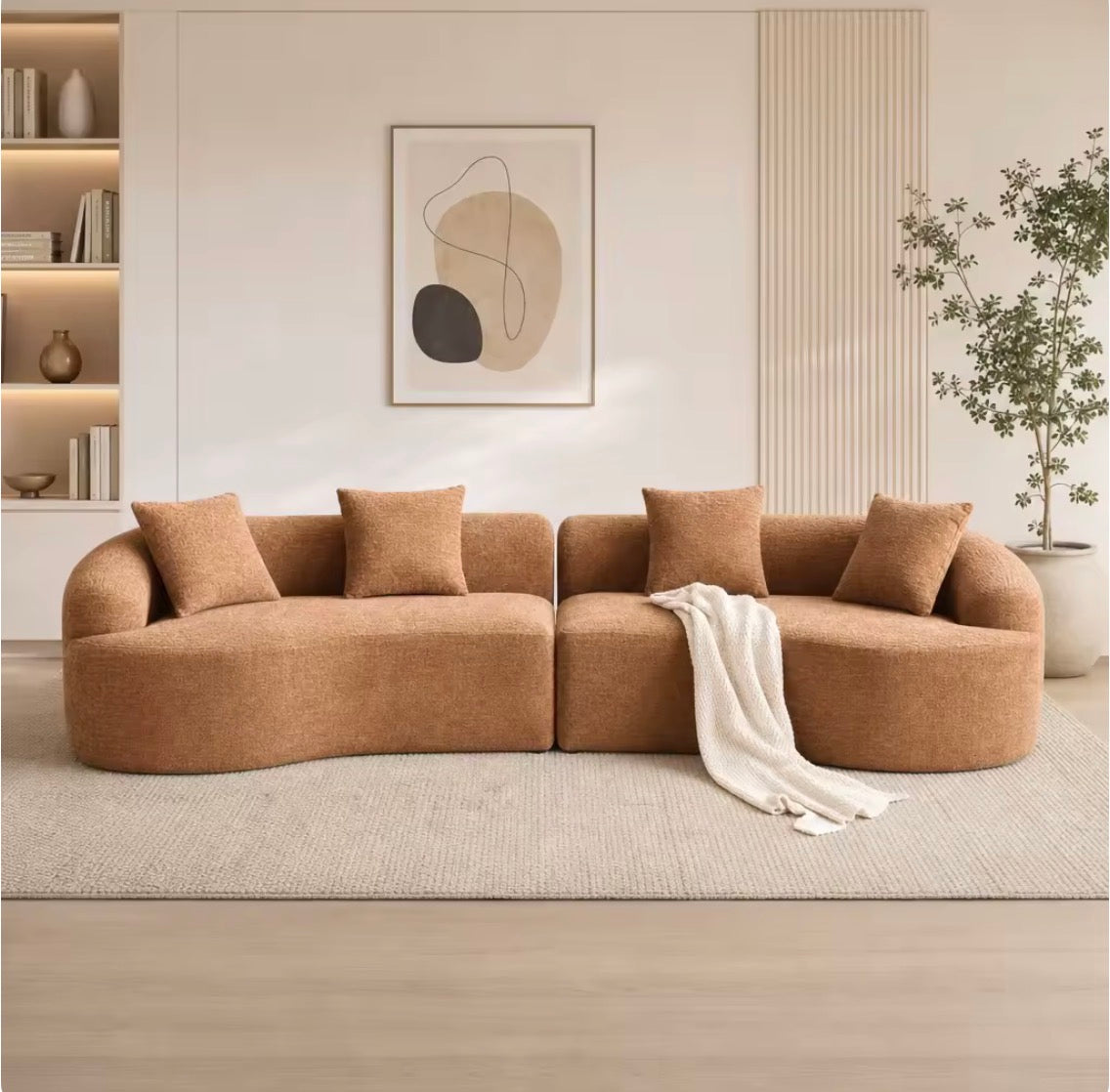 Sofá Modular Curvo | 2.8m | Camel