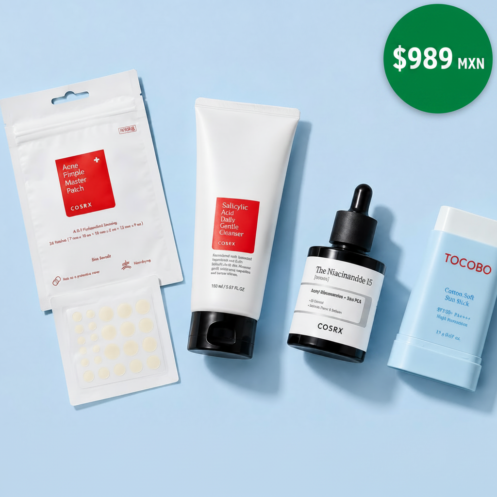 Kit Anti Acné Piel Grasa | Skincare Coreano 4 Piezas | Omere