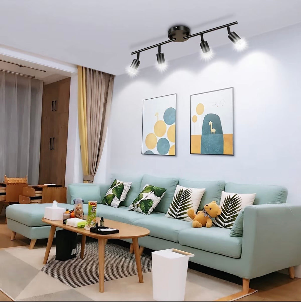 Lámpara Riel | 4 Focos LED Incluidos | Tu Estudio No Parecerá Sótano