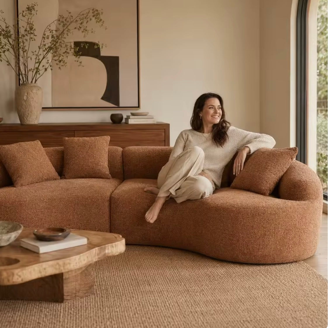 Sofá Modular Curvo | 2.8m | Camel