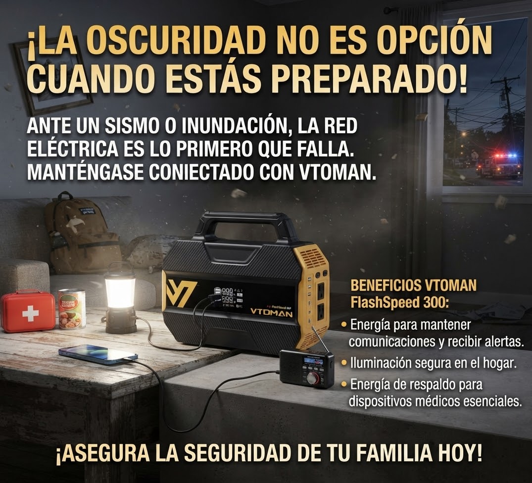 VTOMAN FlashSpeed 300 | Estación de Energía Portátil 300W | panel solar incluido