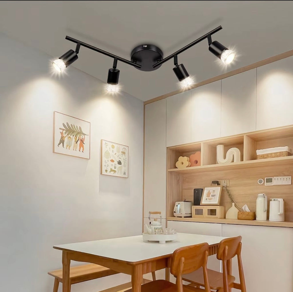 Lámpara Riel | 4 Focos LED Incluidos | Tu Estudio No Parecerá Sótano