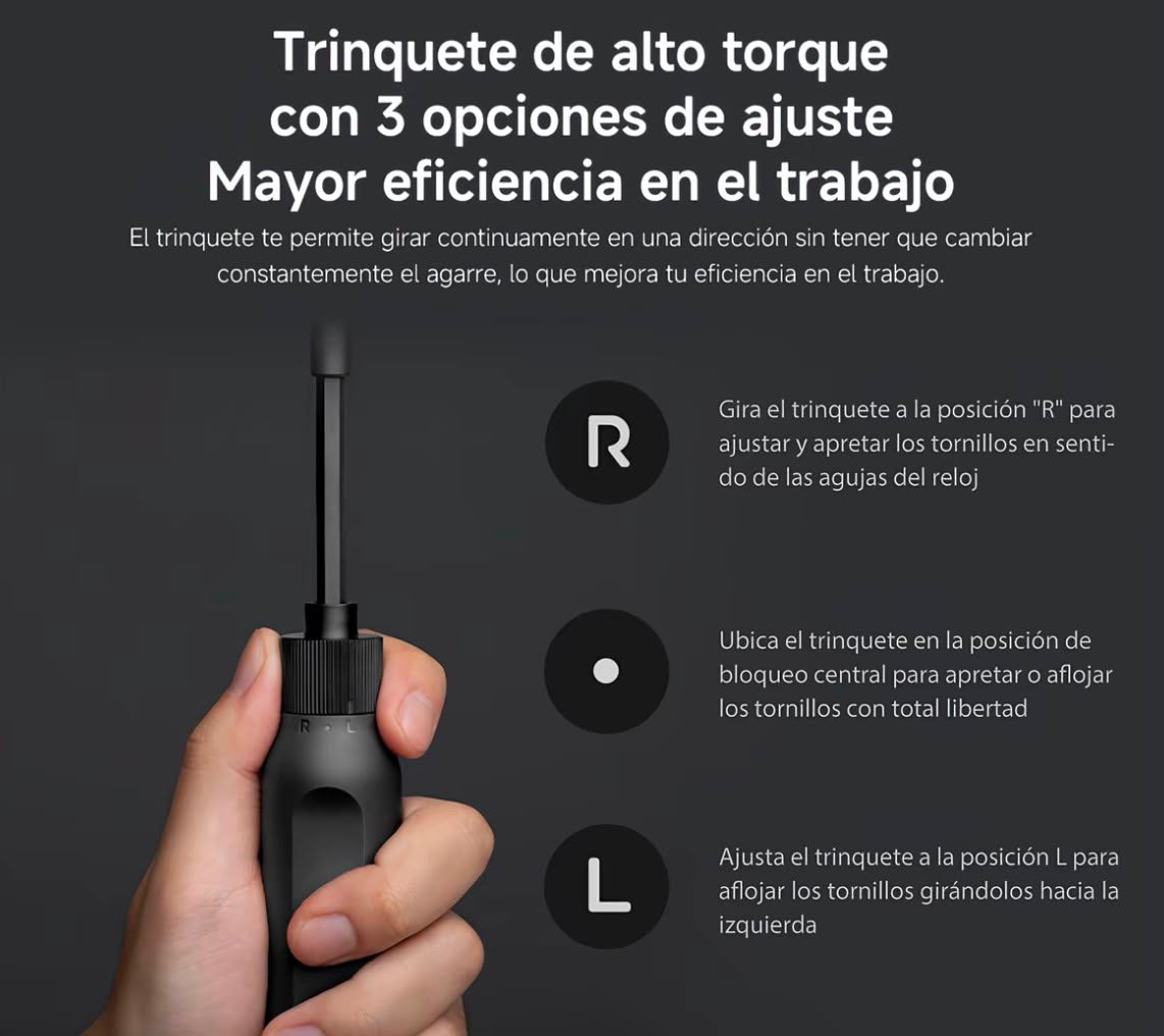 Mi 16-en-1 Desarmador de Trinquete | Repara, Ajusta y Ahorra sin Llamar a Nadie