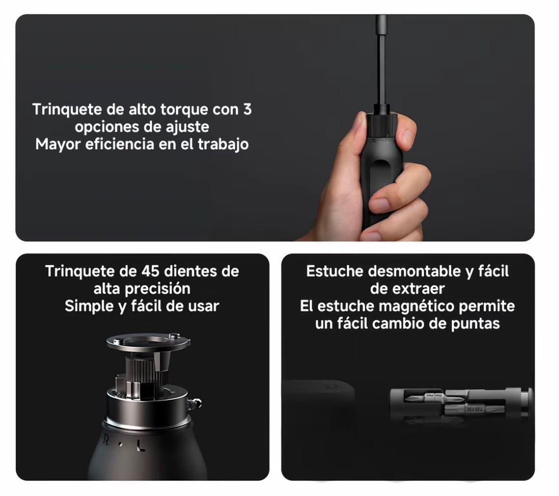 Mi 16-en-1 Desarmador de Trinquete | Repara, Ajusta y Ahorra sin Llamar a Nadie