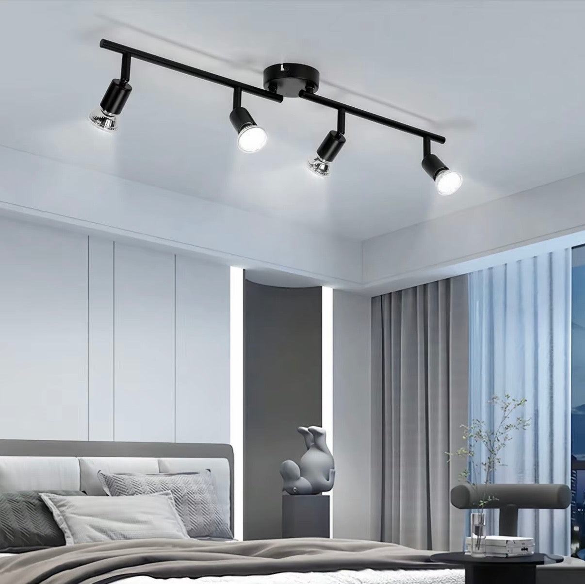Lámpara Riel | 4 Focos LED Incluidos | Tu Estudio No Parecerá Sótano