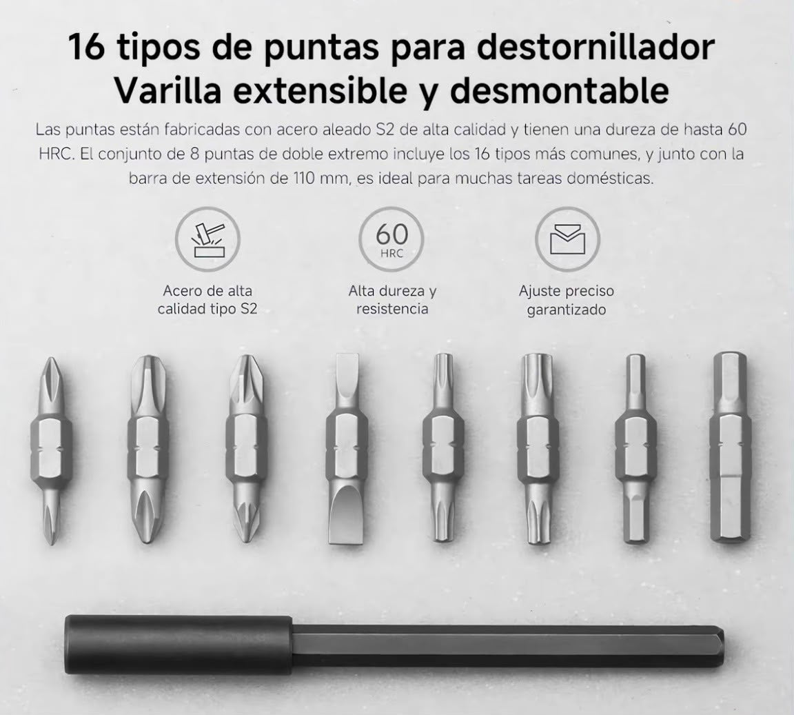 Mi 16-en-1 Desarmador de Trinquete | Repara, Ajusta y Ahorra sin Llamar a Nadie