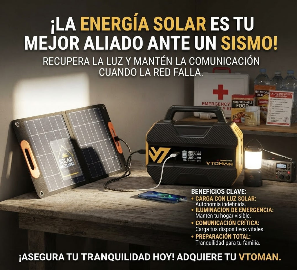 VTOMAN FlashSpeed 300 | Estación de Energía Portátil 300W | panel solar incluido