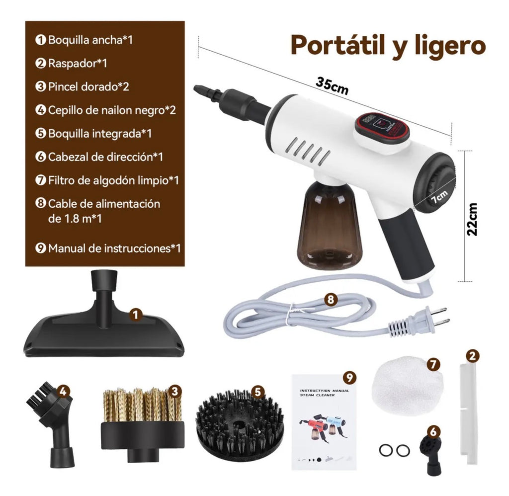 Vaporizador Portátil 1500W | Alta Presión y Calentamiento en 15 seg.
