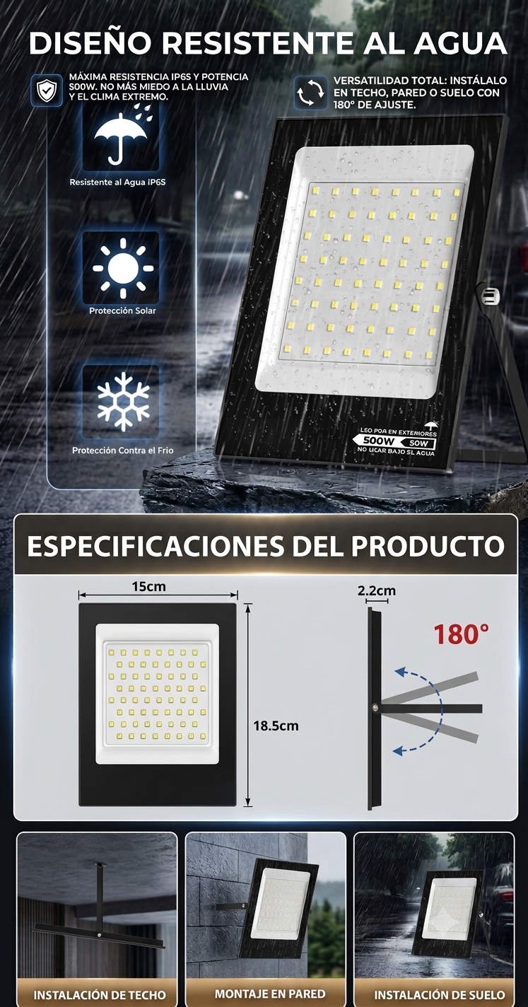 Reflector LED 50W IP65 | Ilumina y Protege tu Fachada y Jardín