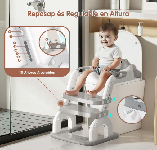 Asiento de Entrenamiento para Baño con Escalera Antideslizante
