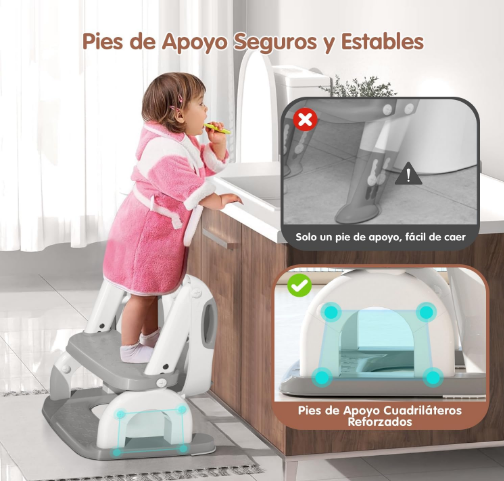 Asiento de Entrenamiento para Baño con Escalera Antideslizante