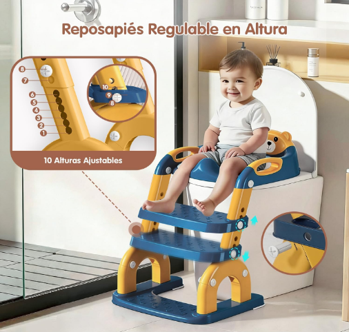 Asiento de Entrenamiento para Baño con Escalera Antideslizante