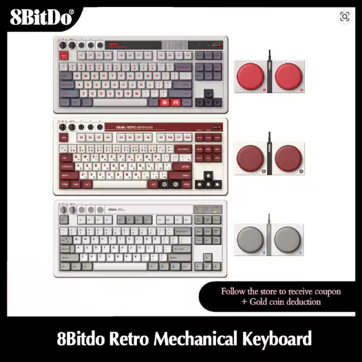 Teclado mecánico Retro 8Bitdo Bluetooth 2,4G USB-C  | mapeo de botones duales para gaming