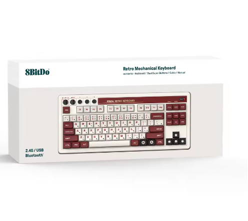 Teclado mecánico Retro 8Bitdo Bluetooth 2,4G USB-C  | mapeo de botones duales para gaming