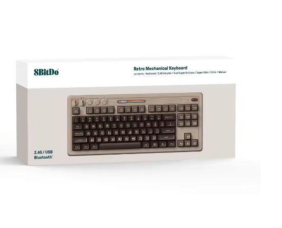 Teclado mecánico Retro 8Bitdo Bluetooth 2,4G USB-C  | mapeo de botones duales para gaming