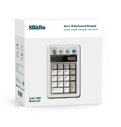 Teclado Mecánico Retro 8BitDo Bluetooth | 18 Teclas | Windows, IOS, Android