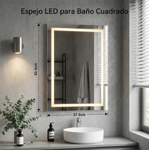 Espejo colgante tipo gota con función anti empañado | Luz ajustable