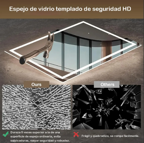 Espejo colgante tipo gota con función anti empañado | Luz ajustable