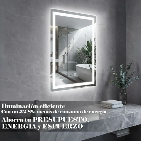 Espejo colgante tipo gota con función anti empañado | Luz ajustable