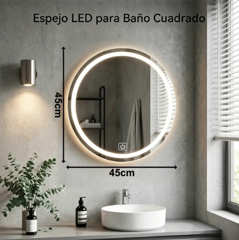 Espejo colgante tipo gota con función anti empañado | Luz ajustable