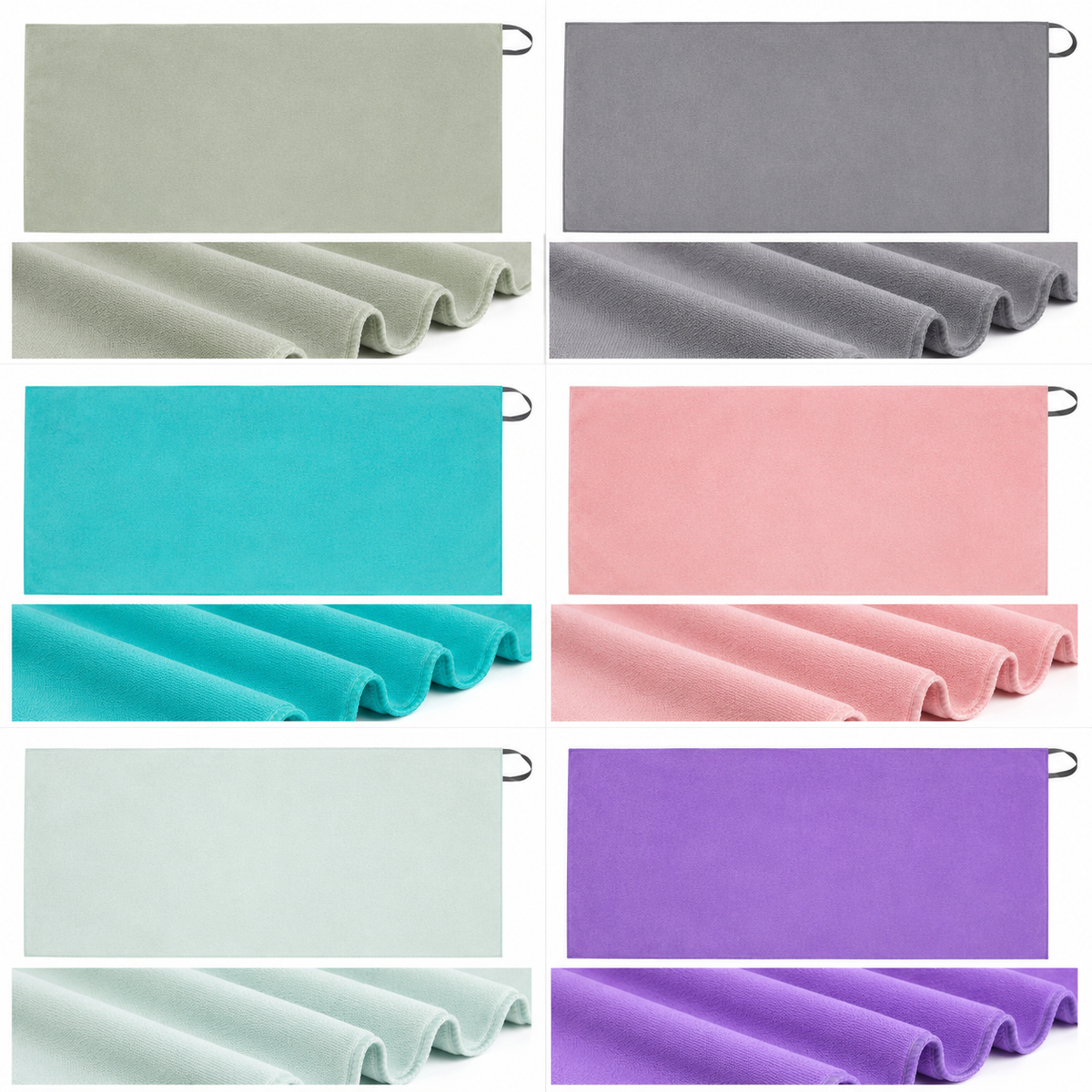 2 pack Toalla de Microfibra para Natación, Gym, Playa 50cm x 100cm Varios colores