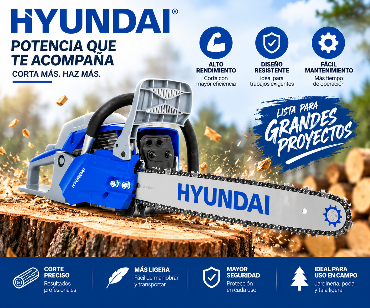 Motosierra Hyundai Turbo455 18" Ranch | Gasolina 45cc