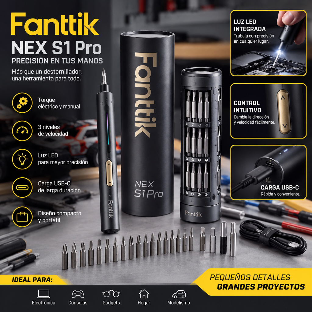 ⚡ Destornillador Eléctrico Inalámbrico Fanttik NEX S1 Pro — Potencia en la palma de tu mano