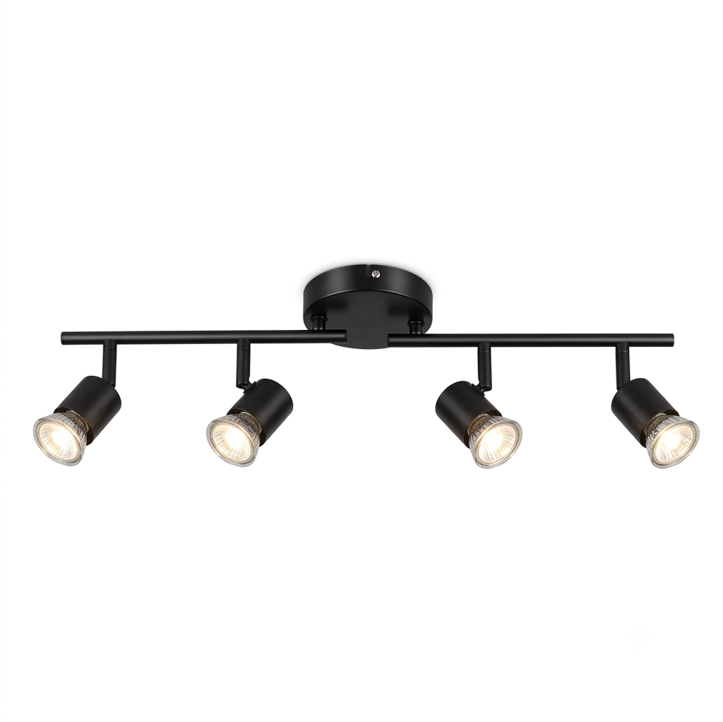 Lámpara Riel | 4 Focos LED Incluidos | Tu Estudio No Parecerá Sótano