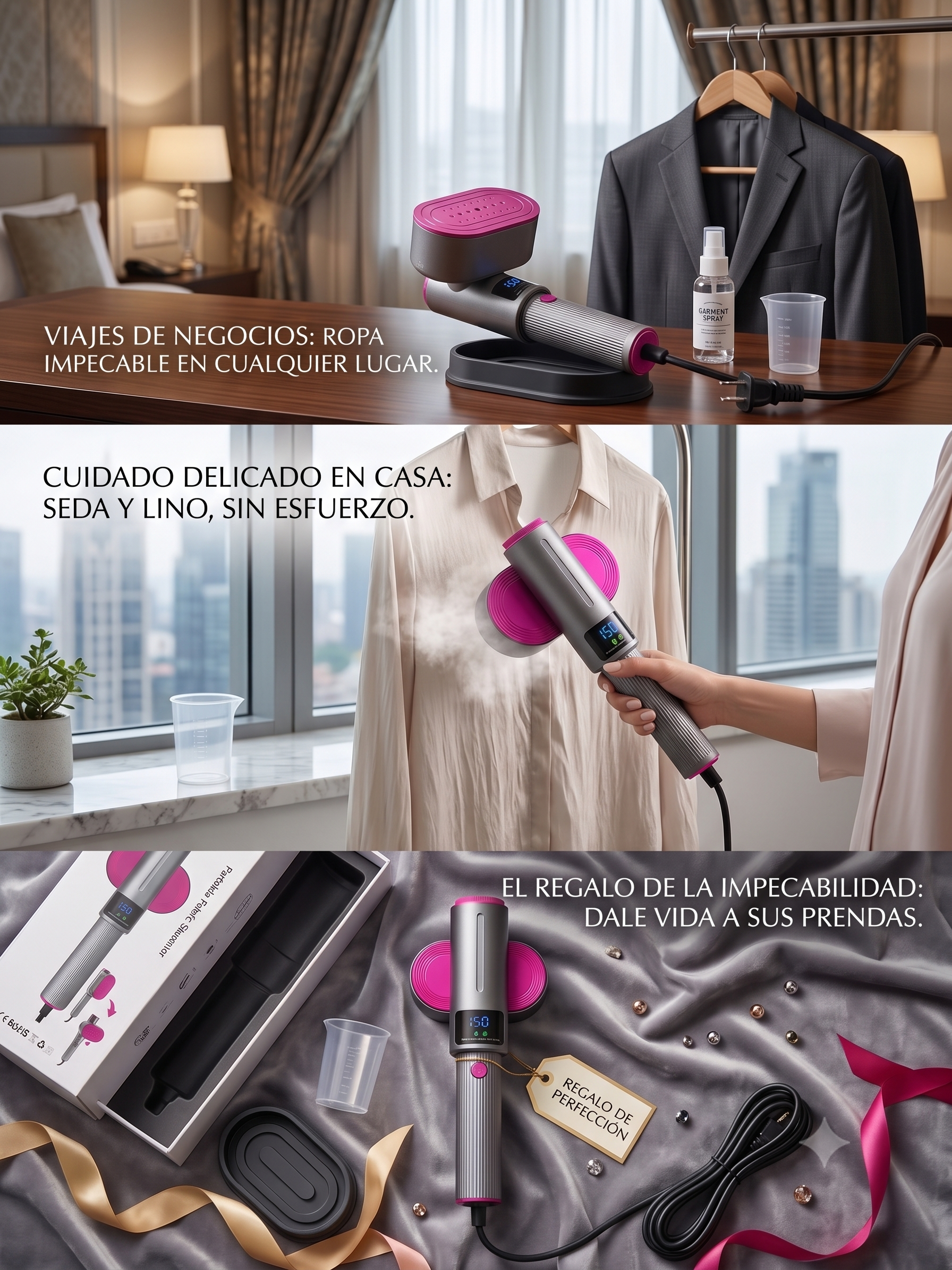 Plancha de Vapor Portátil 1200W | Deja de Salir Como si Durmieras Vestido