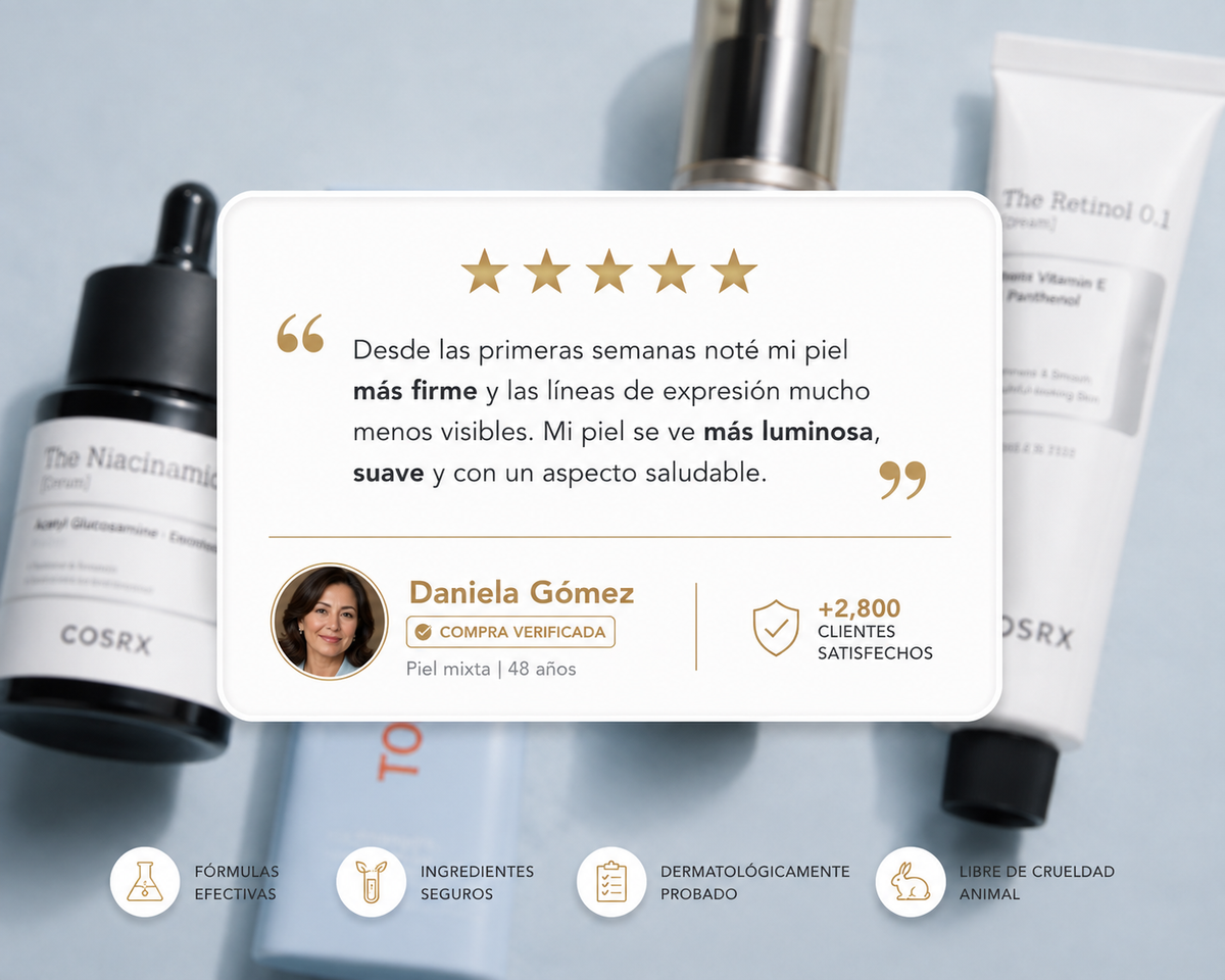 Kit Antiedad Retinol y Péptidos | Rutina Firmeza 4 Piezas | Omere