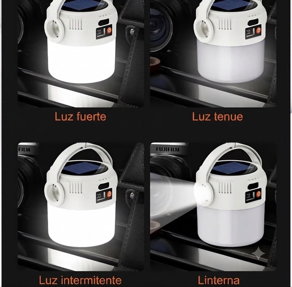 Mini Linterna Solar Recargable con Gancho | Luz de Emergencia 800 mAh
