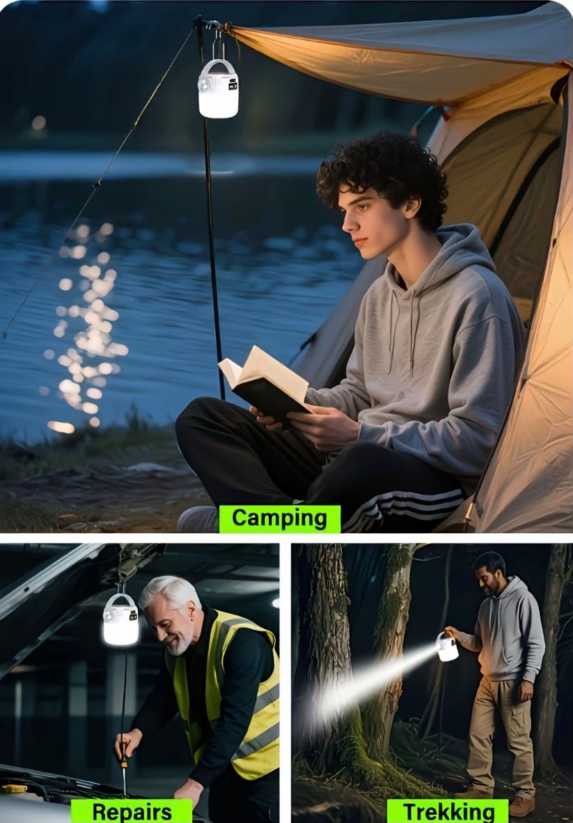 Mini Linterna Solar Recargable con Gancho | Luz de Emergencia 800 mAh
