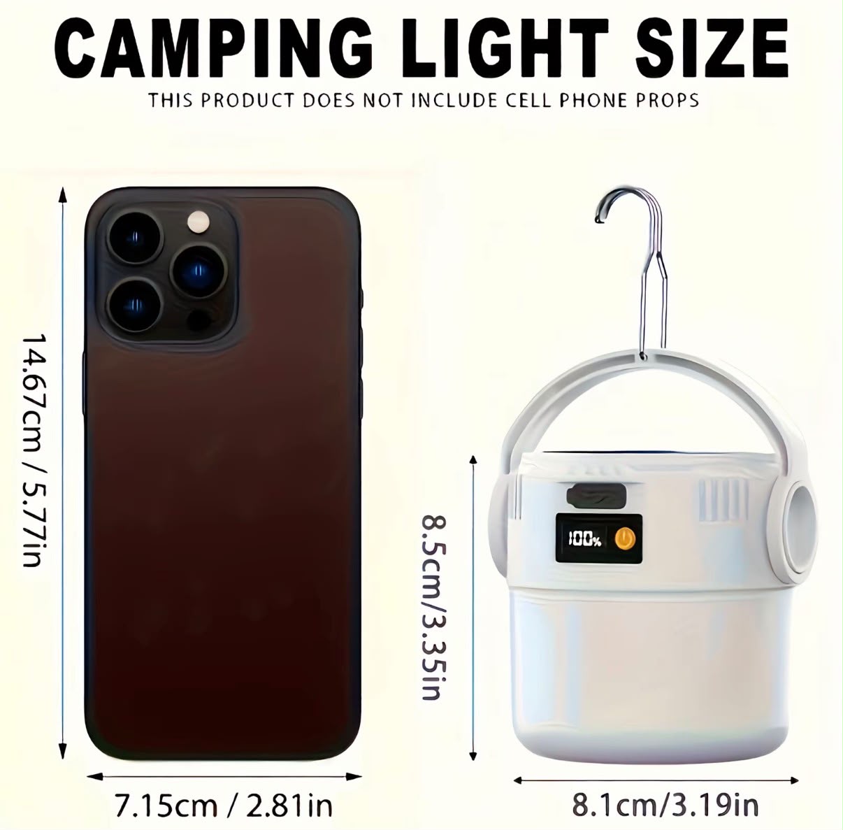 Mini Linterna Solar Recargable con Gancho | Luz de Emergencia 800 mAh