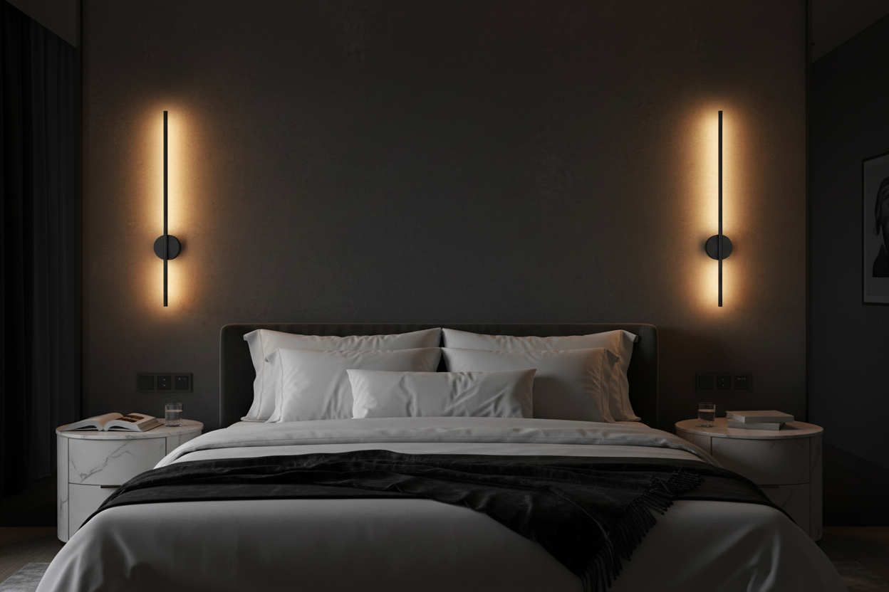 Lámparas en dormitorio premium