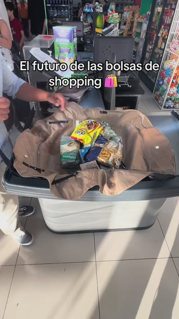 Bolsa de super 2 en 1 | Gran almacenamiento | impermeable