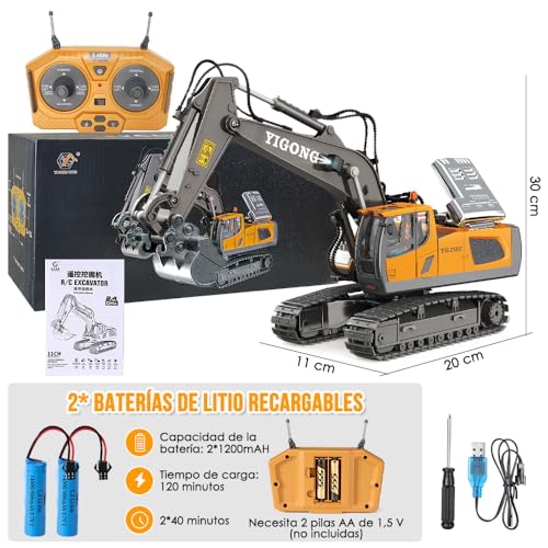 Vehículos RC 1:20 Aleación — Excavadora, Bulldozer y Volteo | Individual, Dúo o Set