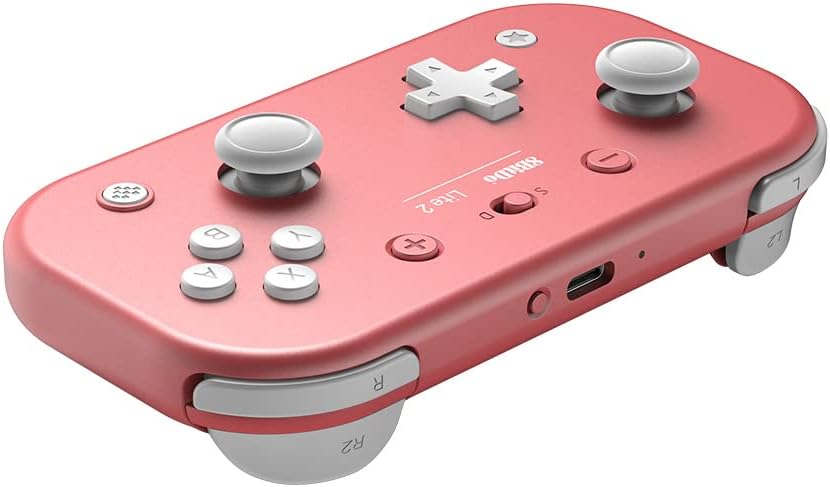 8Bitdo Lite 2 Bluetooth Gamepad for Switch, Switch Lite, Android and Raspberry Pi (Pink)
