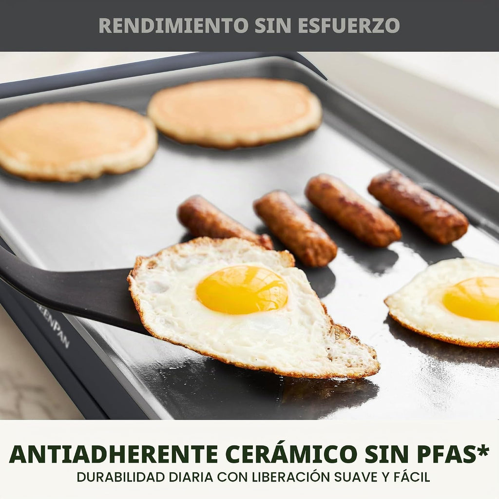 Plancha Eléctrica GreenPan | Antiadherente de Cerámica sin PFAS – Superficie 10.5 x 20"
