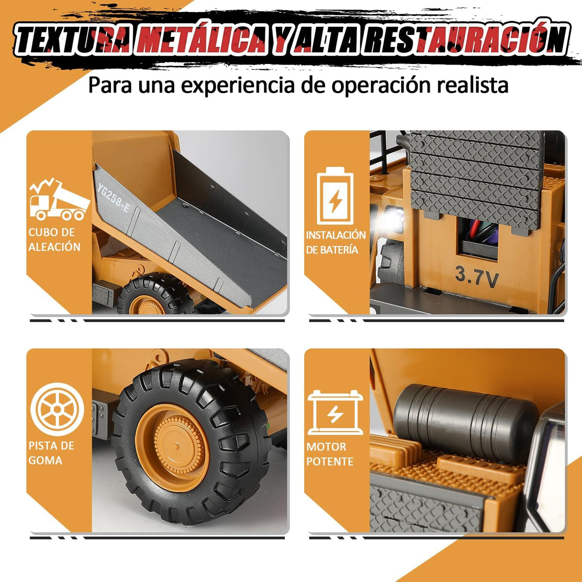 Vehículos RC 1:20 Aleación — Excavadora, Bulldozer y Volteo | Individual, Dúo o Set