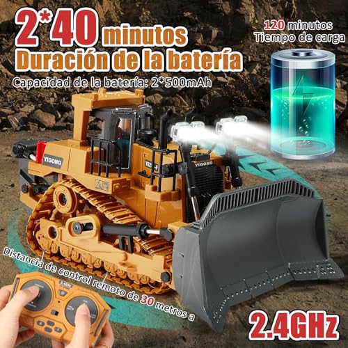 Vehículos RC 1:20 Aleación — Excavadora, Bulldozer y Volteo | Individual, Dúo o Set