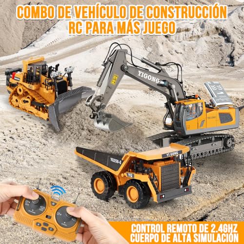 Vehículos RC 1:20 Aleación — Excavadora, Bulldozer y Volteo | Individual, Dúo o Set