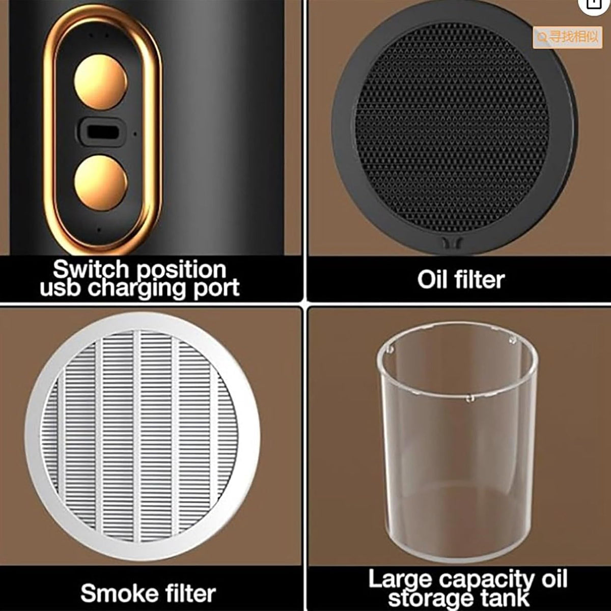 Purificador de Aire Portátil con Extractor — Ángulo Ajustable 15°, Sensor de Olores y Bajo Ruido