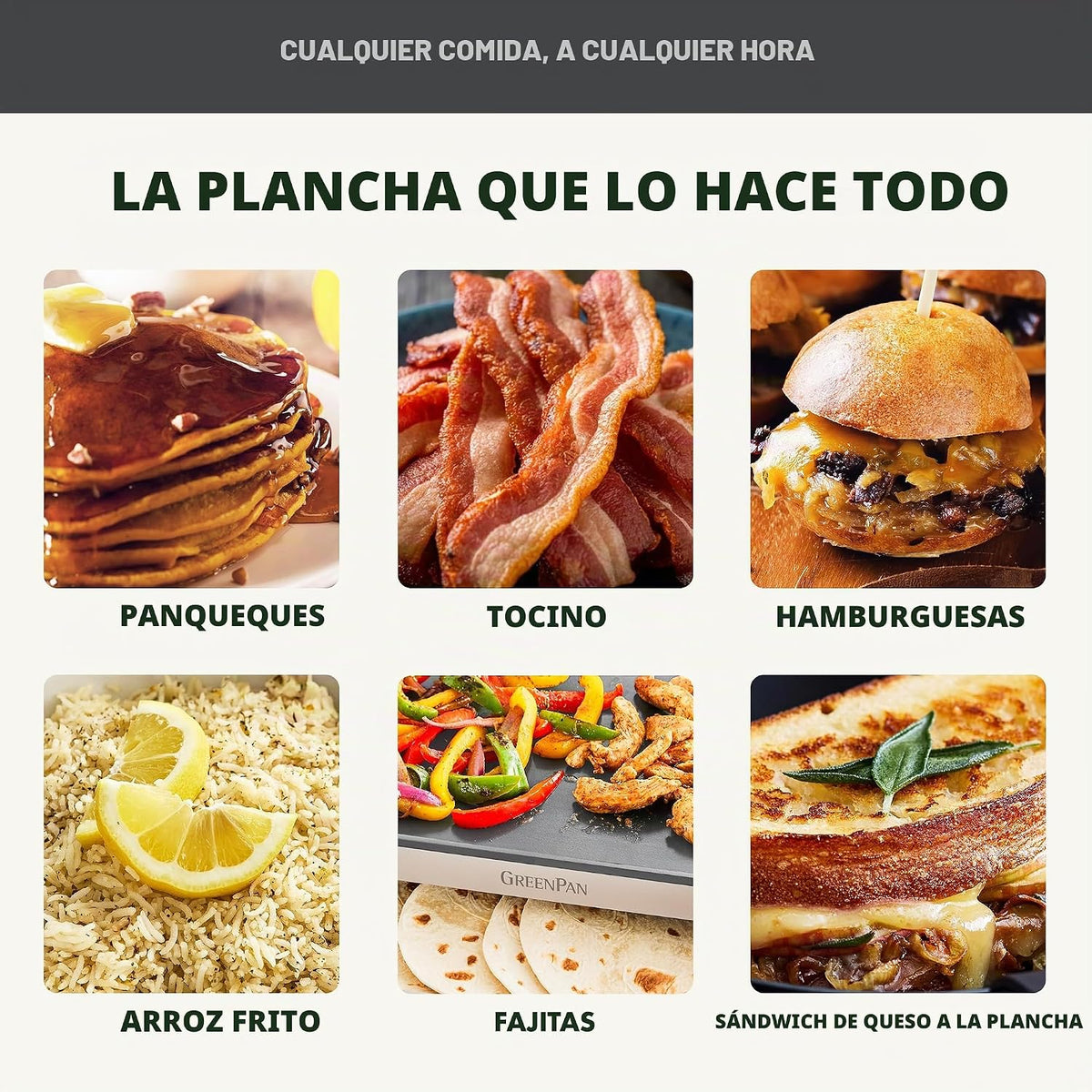 Plancha Eléctrica GreenPan | Antiadherente de Cerámica sin PFAS – Superficie 10.5 x 20"